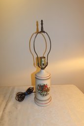 -Hunting Scene Lamp, No Shade.  19 Tall