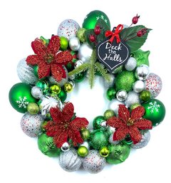 Deck The Halls Holiday Bulb Wreath - 14'