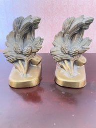 Pair Of Mid Century Brass Pine Cone Bookends By PM Craftsman USA