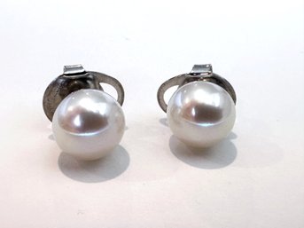 Large Honora Fresh Water Pearl Earrings With Patented Easy To Use Backs