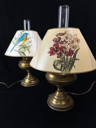 Bird And Floral Shaded Lamps