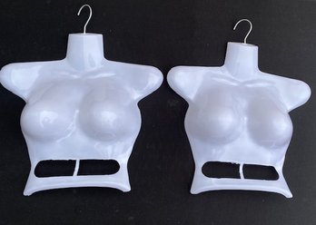 New Old Stock Pair Of Hanging White Bust Forms