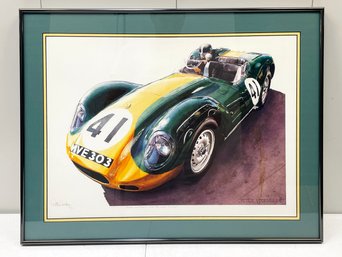 A Vintage Car Lithograph, Signed Peter Vorhees '89