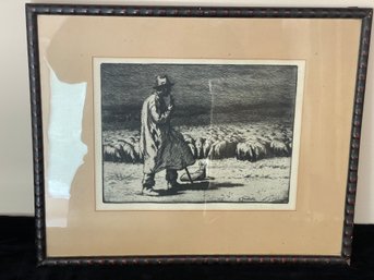 Erwin Pfefferle Printed Engraving Of Shepard - Plate And Pencil Signed