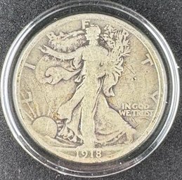 1918-D Walking Liberty Silver Half Dollar