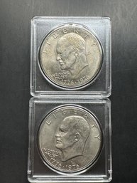 2 Eisenhower Dollars 1976, 1976-d