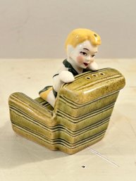 Ceramic Arts Studio Boy On Chair Salt & Pepper Shaker Set 1953 Betty Harrington