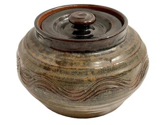 Studio Pottery Ginger Jar With Lid - Signed, E. Bode