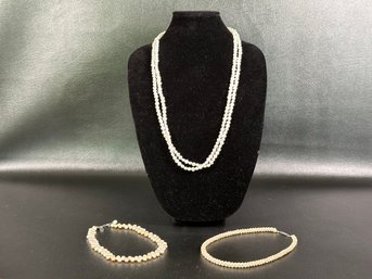 A Grouping Of Fresh Water Pearl Necklaces