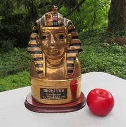 Mask Of King Tutankhamun MIchter's Whiskey Ceramic Decanter - With Contents