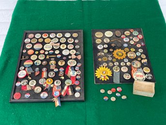 Lifetime Collection Of Political Buttons Including FDR, Landon Knox, 1918 PA Hunting License And More