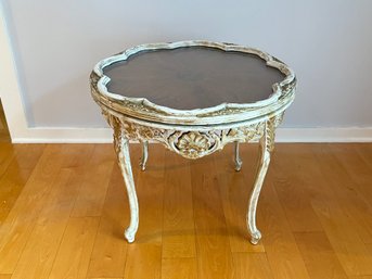 Antique French Provincial Table With Glass Top