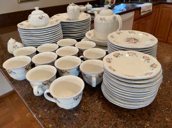 Tabletop Unlimited, Heavy Duty China Set With Service For 12 . 67 Pieces.