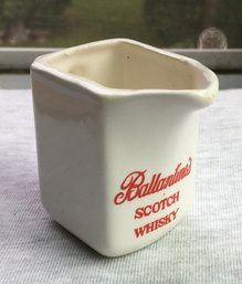 Rare Miniature Mini Ballantine's Scotch Whiskey Pottery Pitcher / Creamer