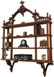 Carved Wood Etagere Shelf