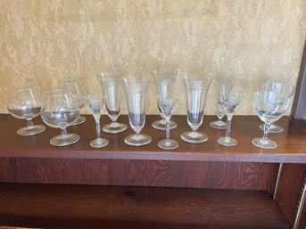 Grouping Of Cut Or Etched Crystal Glasses