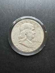 1952 Benjamin Franklin Silver Half Dollar