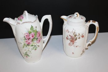 Pair Of Vintage French Chocolate Pots