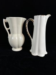 White Pottery Pitchers