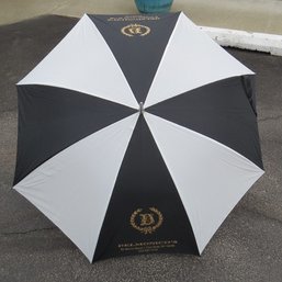 Delmonico's Steak House New York City Black & White Advertising Umbrella In Sleeve