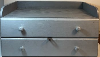 Nice 2 Toned Grey Double Drawer Storage Box