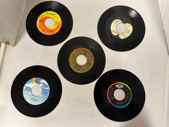 Five Vintage 45 RPM Records - Yesterday, The Beatles, Duran Duran, Johnny Angel & The Fixx. 212/a4