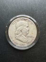 1952-D Benjamin Franklin Silver Half Dollar