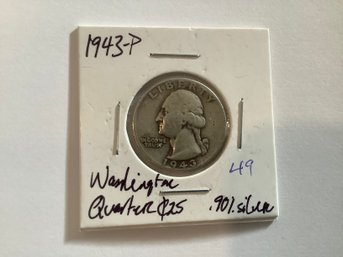 1943 P Washington Quarter 90 Silver 82