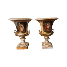 Large Pair Of Antique 19C Russian Imperial Porcelain Vases, Gardner