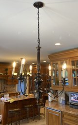 A Vintage Six Lights Metal Kitchen Chandelier