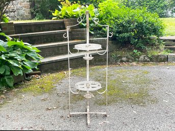 A Vintage Wrought Iron Plant Stand