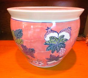 Asian Style Pink Ceramic Planter Vase