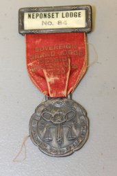 1920 Massachusetts Odd Fellows Fraternal Badge With Ribbon