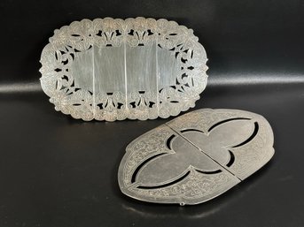 A Pair Of Vintage Silverplated Expandable Trivets