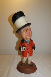 W.C. Fields Ceramic Statue, 17 Tall, 6 Wide Base.  Repaired Chip Out Of Hat Brim