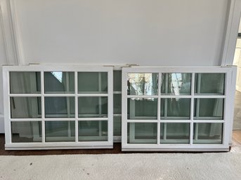 A Collection Of 7 Marvin Wood Thermopane 9 Lite Sashes