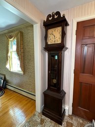 Antique 1890s Ithaca Mahogany Grandfather Clock