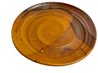 10 3/4 Inch Studio Pottery Serving Platter - Initialed E B (E. Bode)