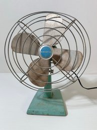 Vintage 1950's Turquoise Metal Eskimo Fan With Oiling Reservoir From McGraw Edison