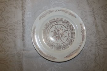 -1950 Calendar Plate, Gold Design, 10 Diam