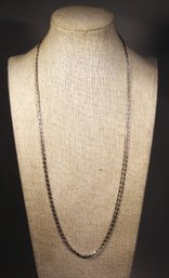 Fancy Double Strand Sterling Silver Chain Necklace 22' Long