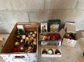 Group Of Vintage Christmas Ornaments And Decorations