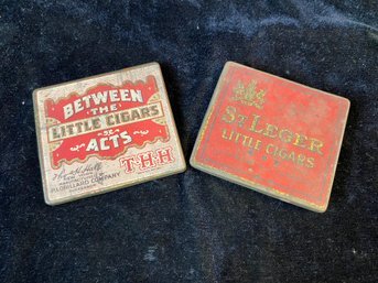 2 Piece Vintage Cigar Tin Set