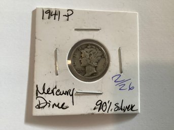 1941 P Mercury Dime 90 Silver 84