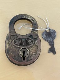 Vintage Steamer Trunk Lock With Key