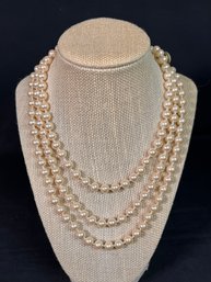 High Quality Faux Pearl Long Necklace - Knotted By Ann Taylor  - 55'L