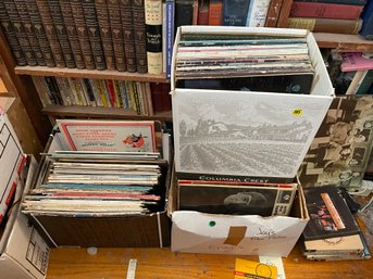 TWO BOXES OF VINTAGE ROCK N' ROLL RECORDS, MOSTLY 60S/70S