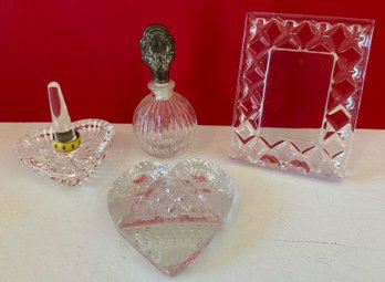 Crystal Frame, Heart, Perfume Bottle And Ring Holder