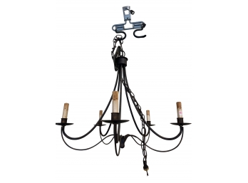 Black Wrought Iron Colonial Style Chandelier