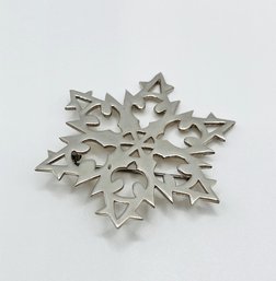 Vintage Sterling Silver Snowflake Pin Brooch